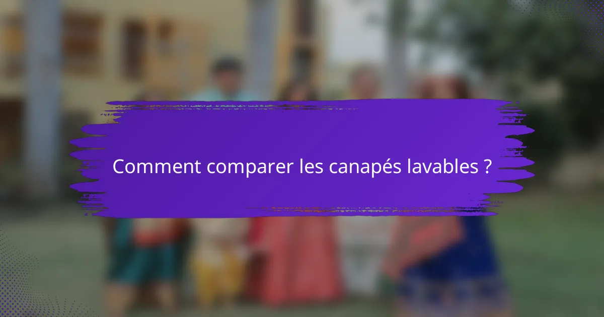 Comment comparer les canapés lavables ?