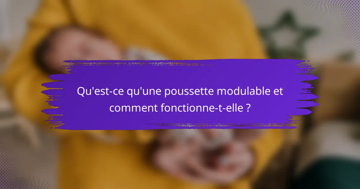 Qu'est-ce qu'une poussette modulable et comment fonctionne-t-elle ?